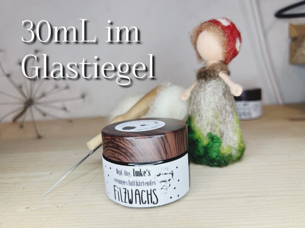 filzwachs im Glastiegel